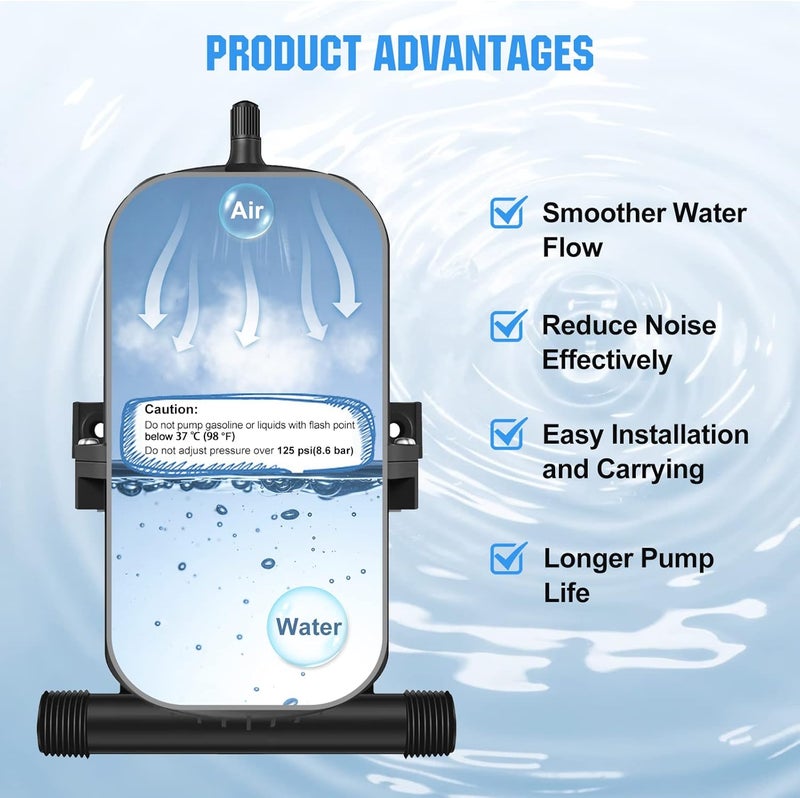 DC HOUSE Pre-Pressurized Water Accumulator Tank 0.75L 125PSI, RV Water Pressure Tank Smooth Flow Reduce Noise and Prolong Service Life for RV Yacht Faucet Shower Sprayer - Image 3